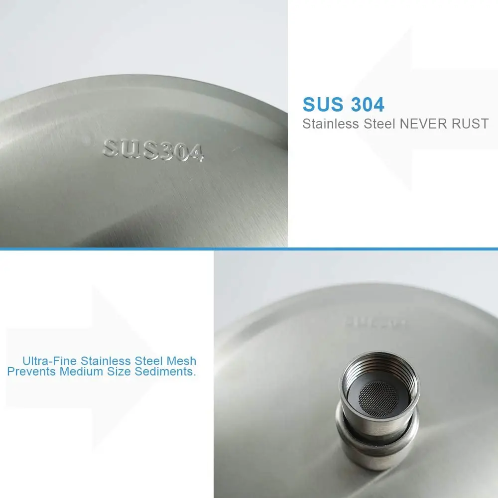 Awesome Shower Experience Ultra-thin Design High Pressure 8 Inch 304 Steel Rainfall Rain Showerhead