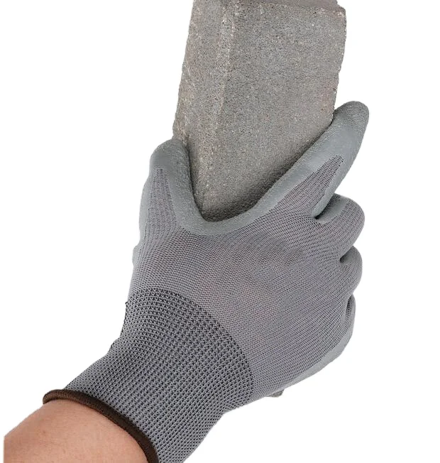 13G latex wrinkled gloves thickened protection breathable frosting site handling anti-slip garden work gloves