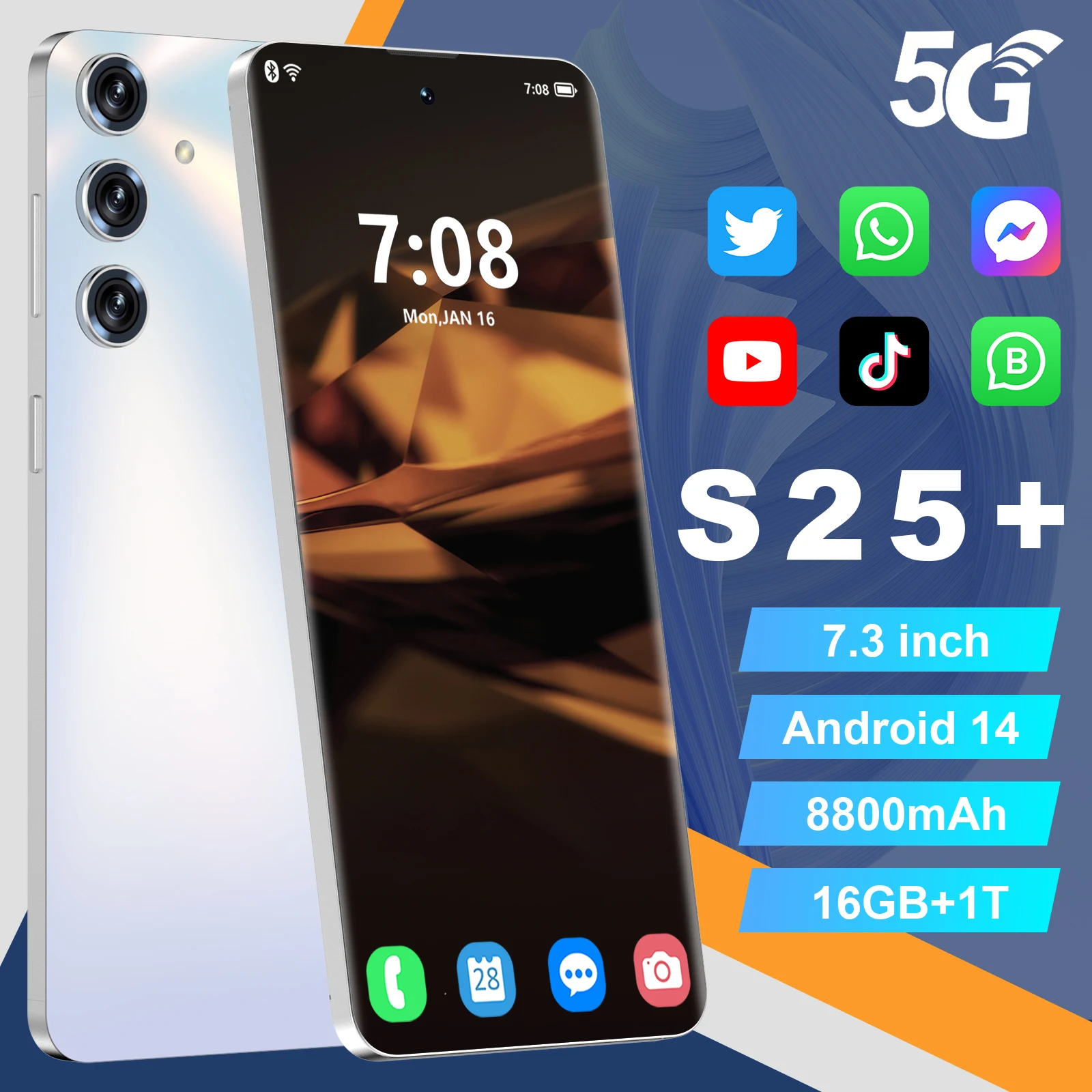 original new 5g s25 ultra android smartphone 2 sim beautiful camera global game mobile phone