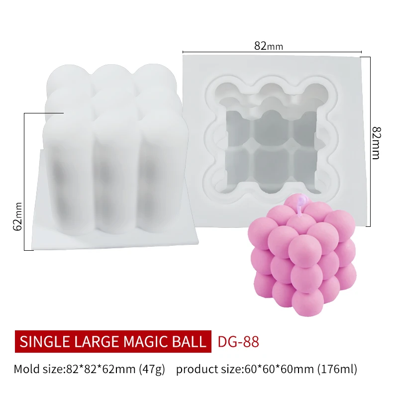 Wholesale  magic balls Diy Creativity Candle Moulds cake moulds 3D molds for candles Silicone  candle molds silicon