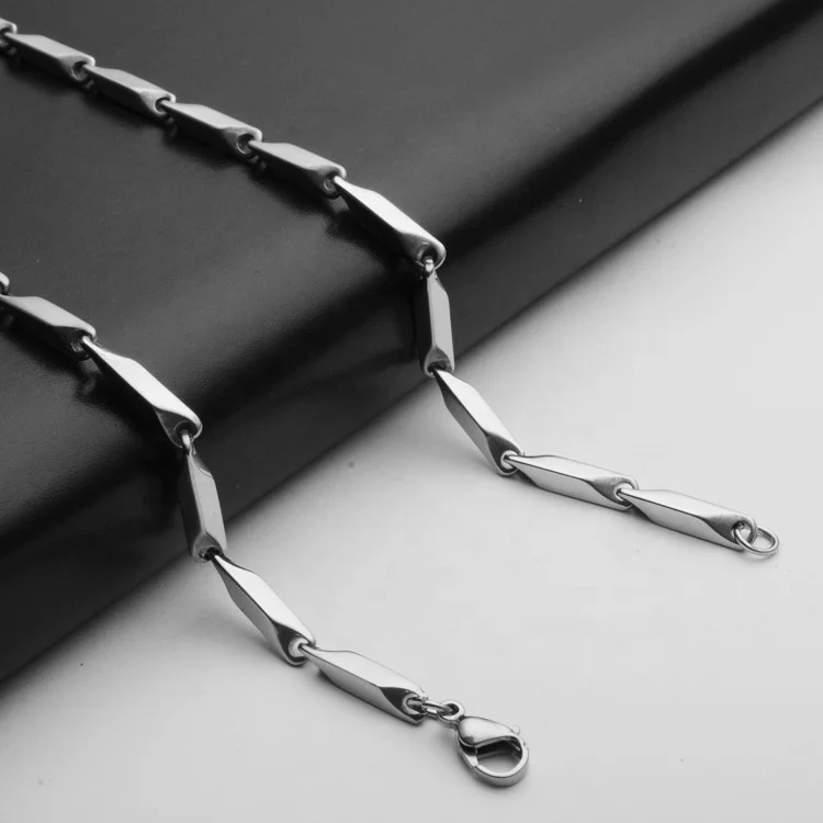 Wholesale fashion stainless steel 2mm 2.5mm 3mm rhombus chain roll necklace