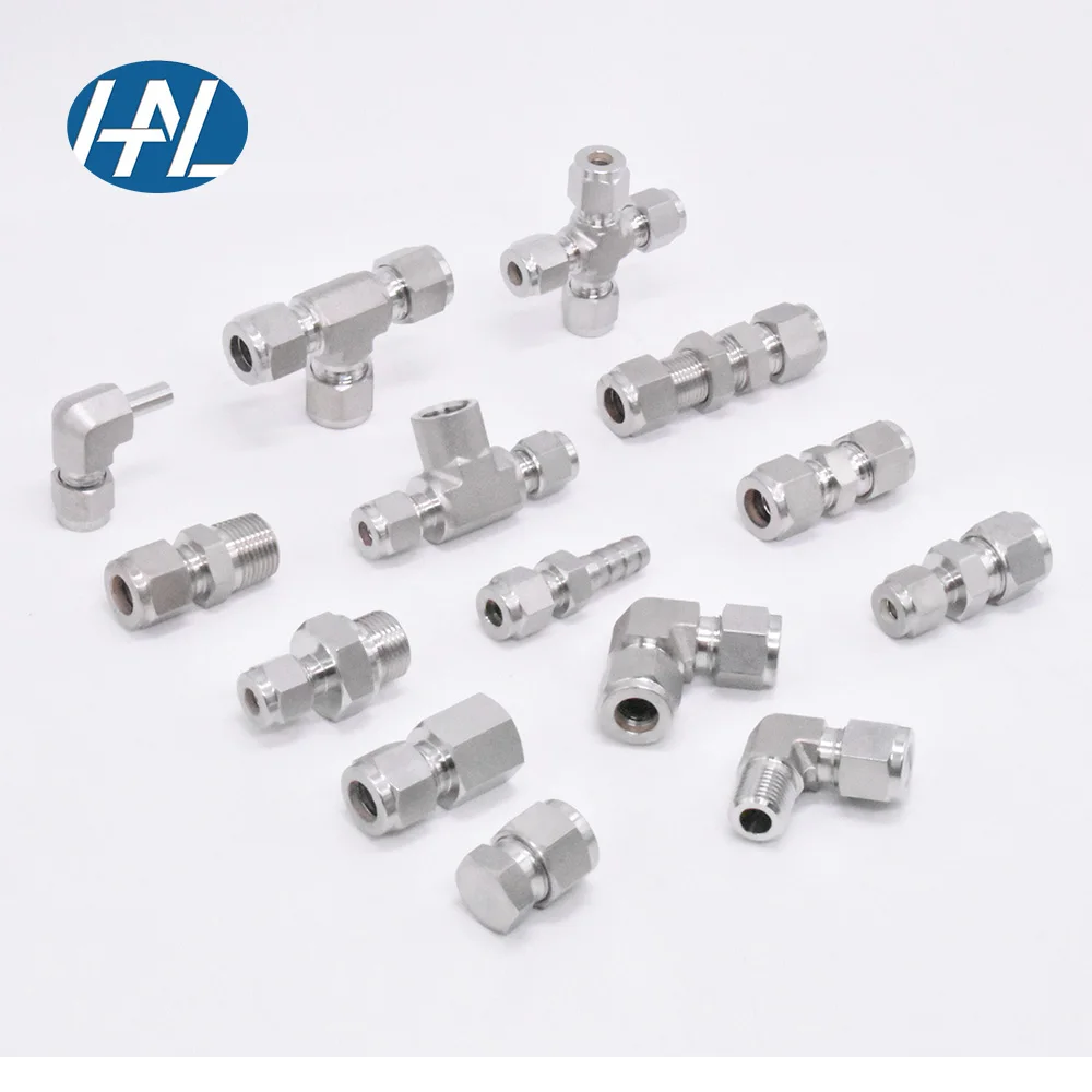 Swagelok Type SS316 Stainless Steel Double Ferrule Straight Compression Fitting Male Connector Instrumentation Tube Fitting