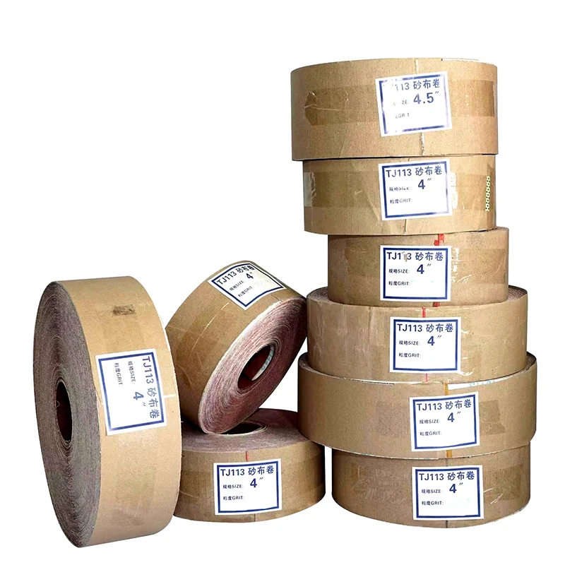 sand cloth rolls 200mm x 50m  Wood polishing aluminum oxide 80 grit sanding rolls color red abrasive cloth roll
