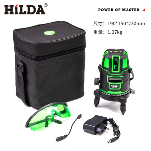 OEM машина для выравнивания 5 линий 360 градусов Поворотный само Балансирующий перекрестный зеленый свет лазерный уровень