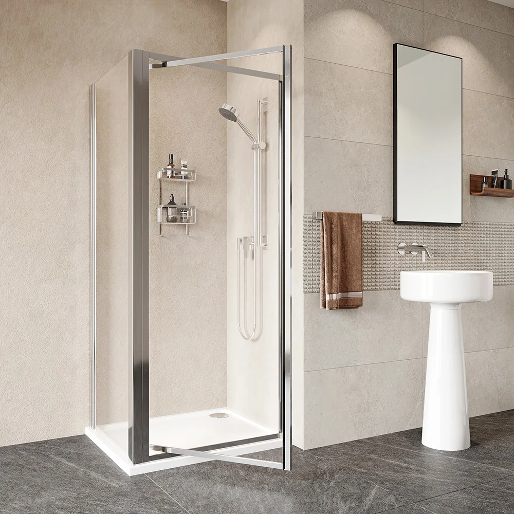 Hot selling shower box with ABS tray corner Bathroom Shower cabin or sided shower pivot door