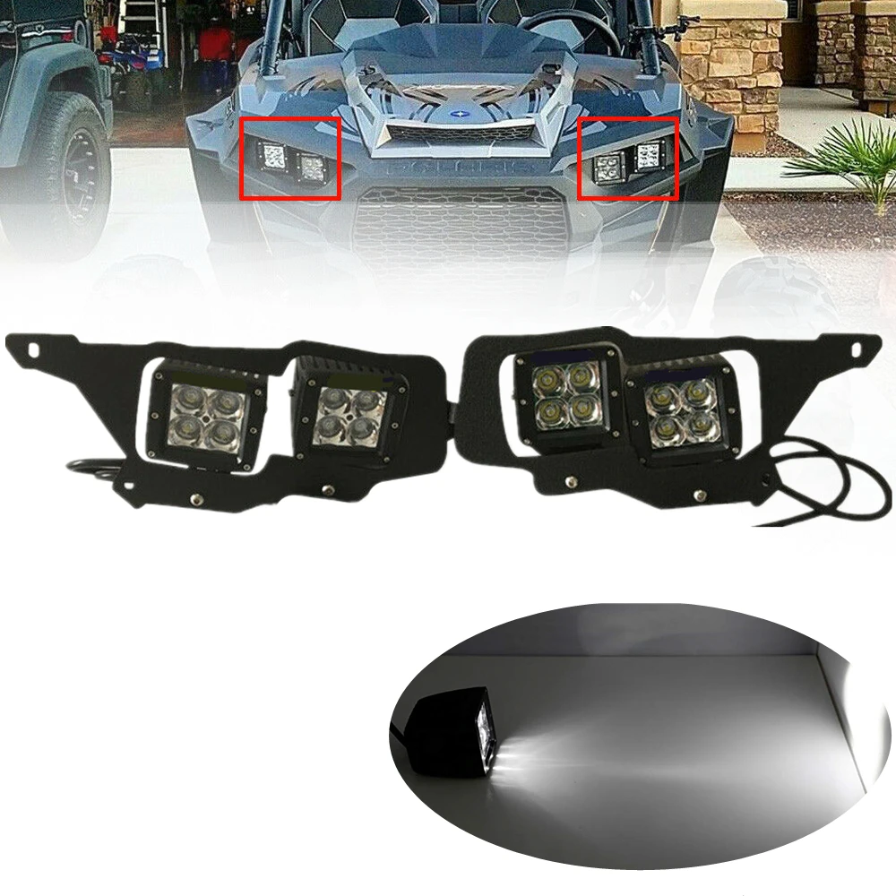 LED Headlight Mounting Bracket with wiring Fit for 2014-2021 Polaris RZR 900 XP & Turbo RI ATV UTV