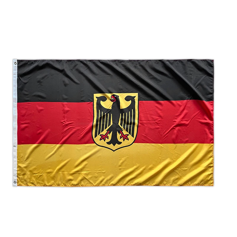 Оптовая продажа 3x5 футов Национальный флаг страны на заказ эмблема Eagle DE Deutschland черный красный желтый Немецкий