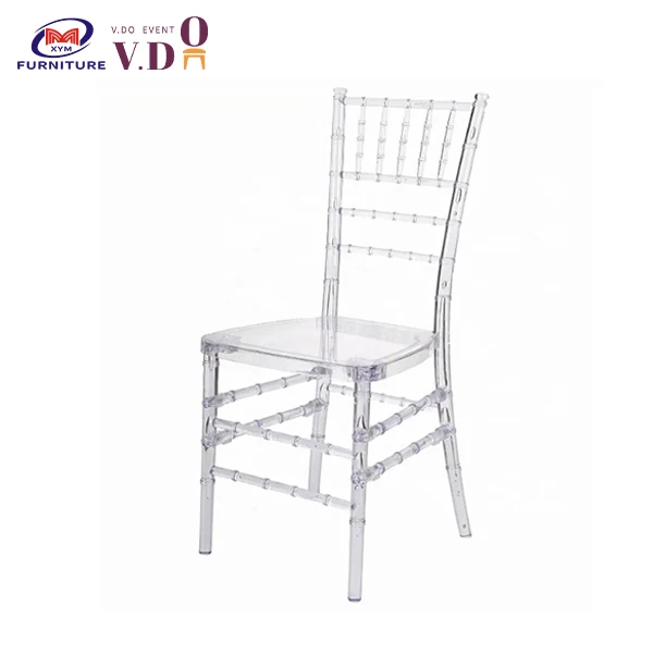 pc resin crystal wedding plastic chair chaise tiffany crossback chairs stackable