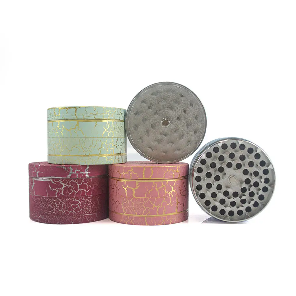 Hot Sale 2 Part Cute Cartoon Pink VA Square Hemp Grinder Herb Storage 4 Layer Alloy Herb Grinder 76mm-Herb-Grinder