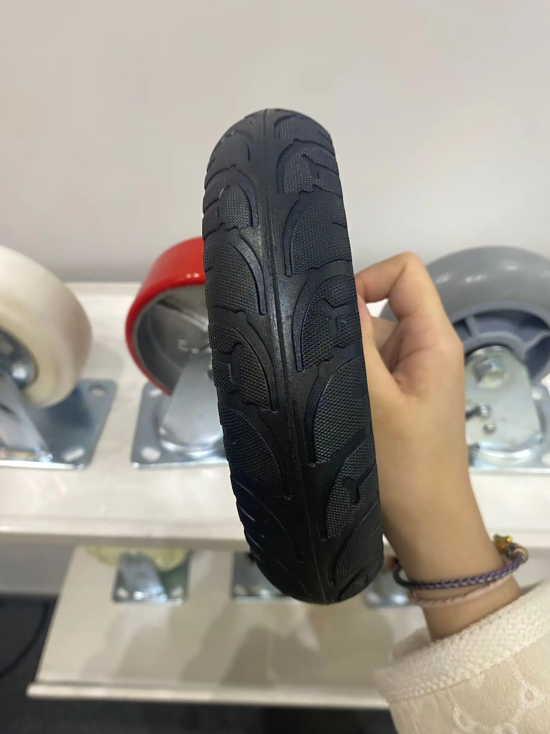 Lawn mower Wheel with Ball Bearing Solid Rubber Tyre Wheel from 5 6 7 8 Inch Rubber wheels