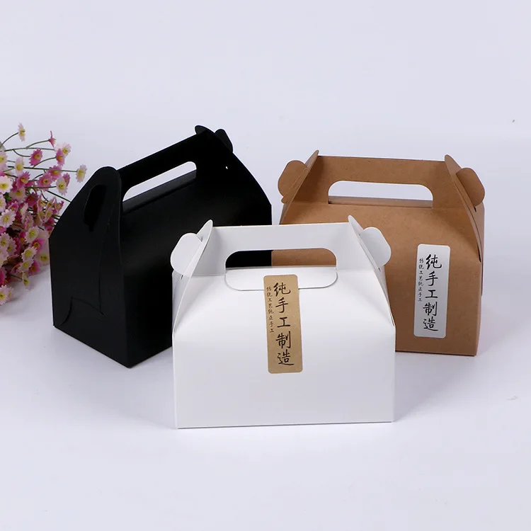 Cheap Factory Price disposable cake take away box with handle