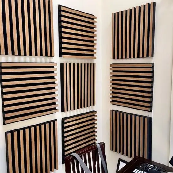 Good Soundproof Akupanel Ceiling Wood Wall pet Acoustic Wall Panel Slat Wall Panel for studio equipment