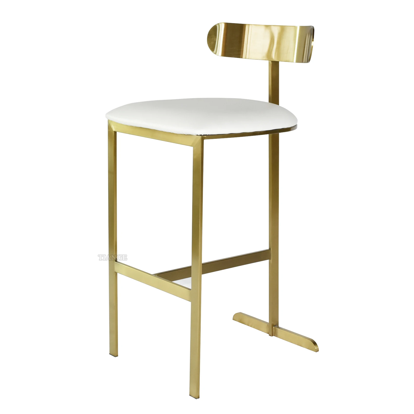 Modern stainless steel bar stool luxury bar gold metal chair custom made light luxury post-modern bar stainless steel chair