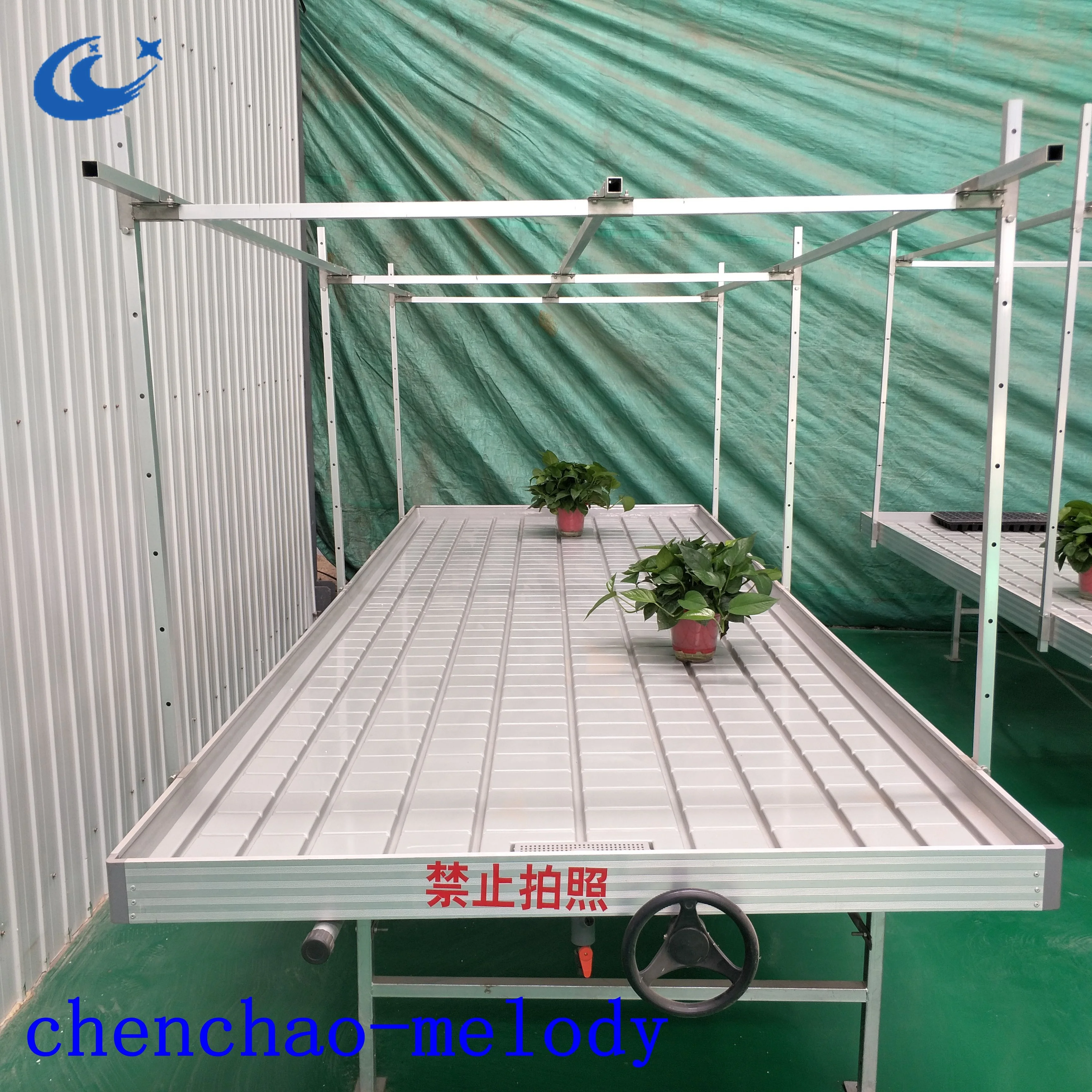 orchid plant nursery 4x8 movable flood rolling bench
