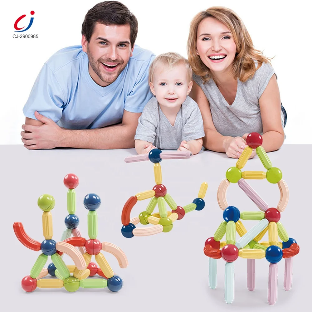 Chengji diy kids magnet rod bar building blocks toys montessori construction educational puzzle magnetic bar toys