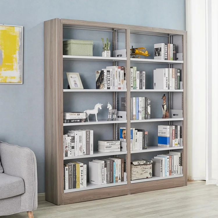 
Accepted Customized Metal Library Reading Room Bookshelf In Wooden Color 