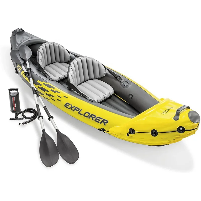 2021 Intex 68307 K2 schlauchboot inflatable rowing boats, 2 people drop stitch tandem canoe kayak inflatable boat for sale