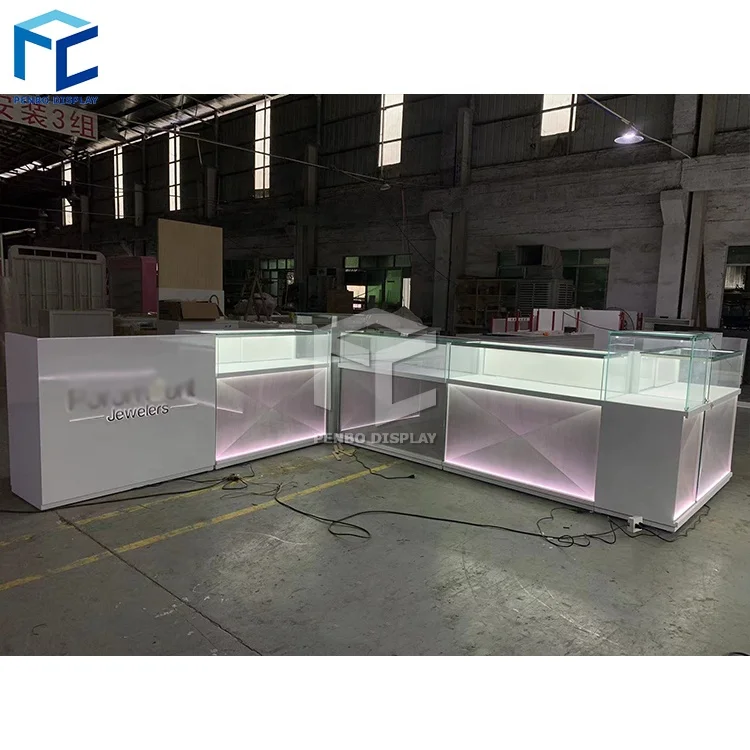 Customized Materials Jewelry Display Kiosk Jewelry Kiosk Shopping Mall For Shop Fitting