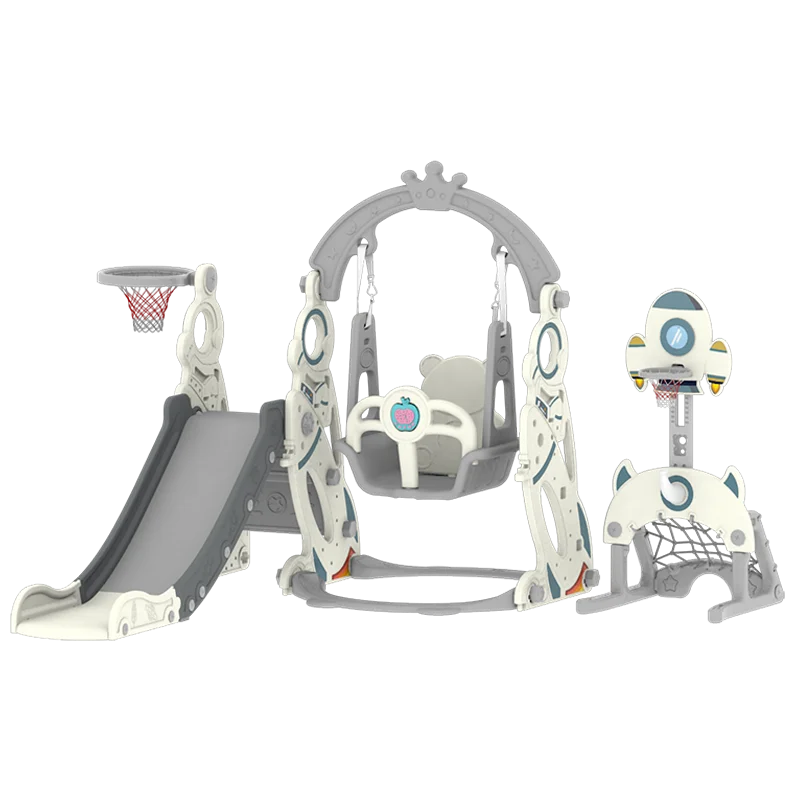 Free Sample Children Slide Swing Set Baby Kindergarten Indoor Small Plastic Swing With Slide For Kids KindergartenPlasticHom