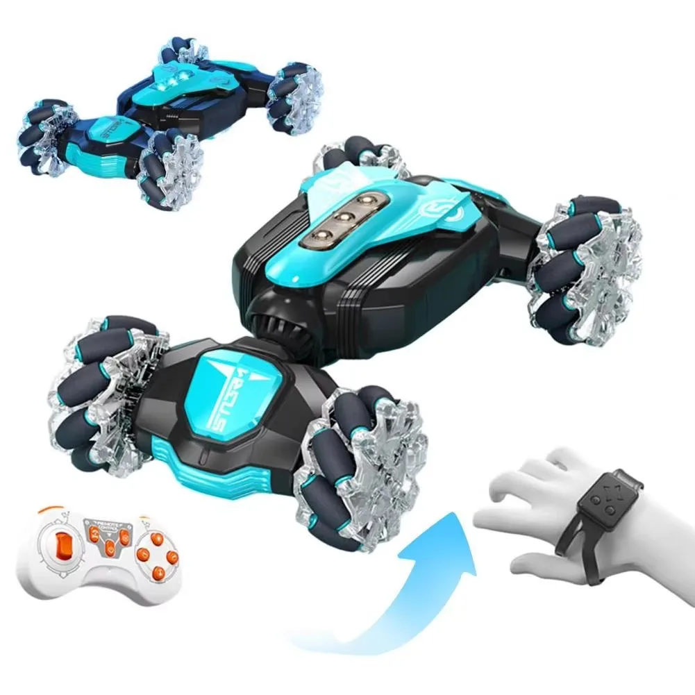 All Round 360 Degree Rotation Gesture Sensor Double Side Remote Control Stunt Car Toy Rechargeable Twist Drift Car with Light