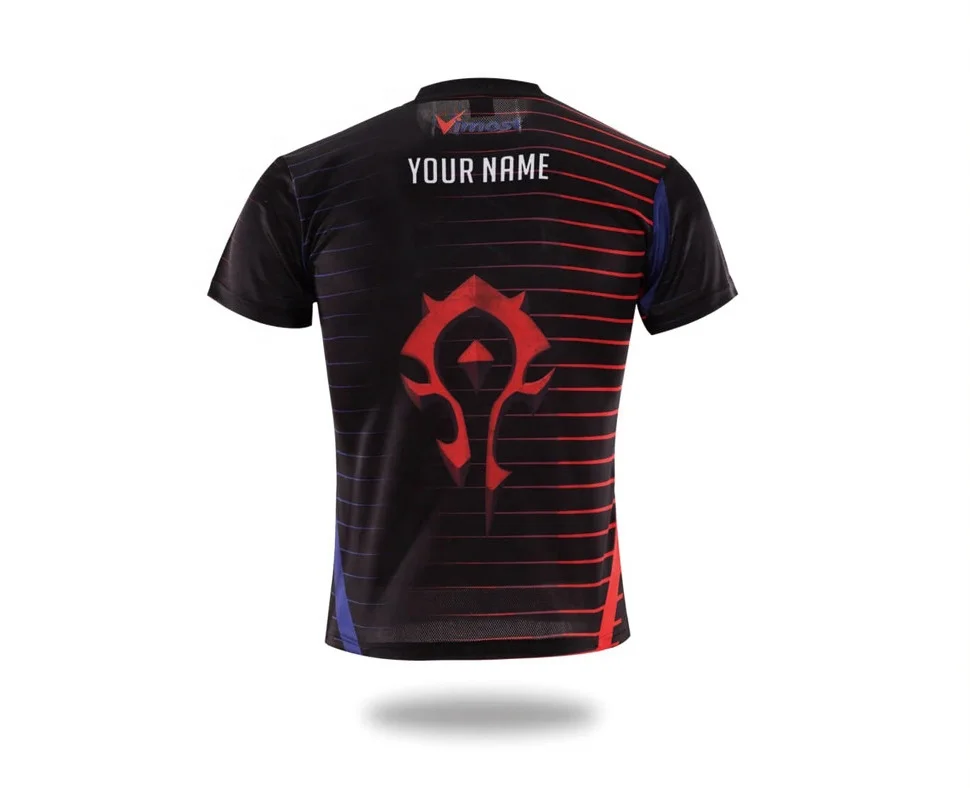 
New Design Breathable Quick Dry Custom Sublimation E-sports Gaming T-shirt 
