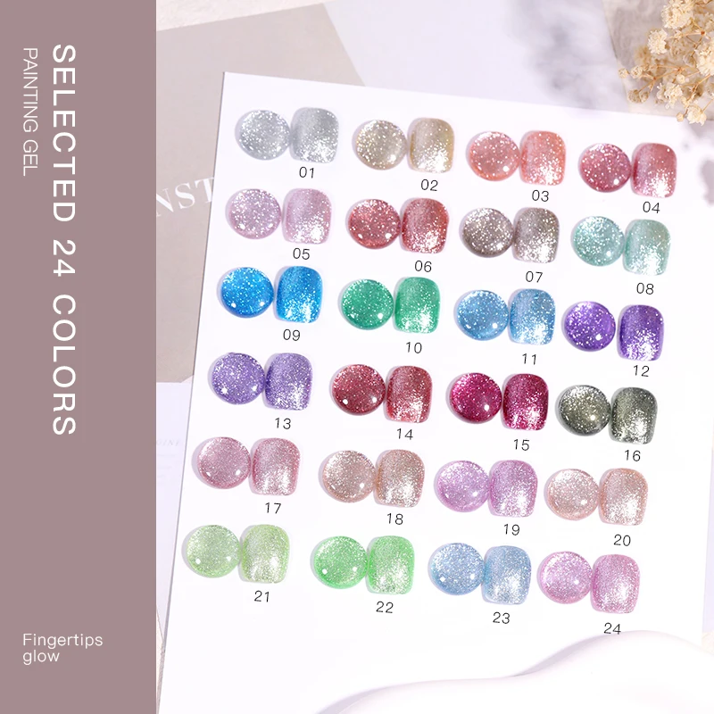 Nails Supplies Salon Equipment Nail Paint Private Label Reflective Gel Polish Uv Gel Hema Free Glitter Korean Gel Polish Set