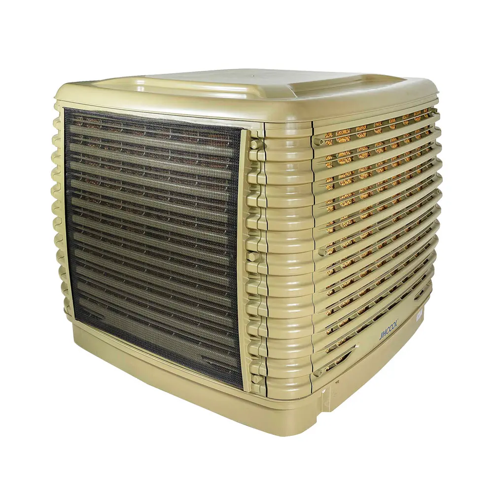JHCOOL factory supply 3 phase industrial cooling fan 30000cmh evaporative air cooler with wall controller