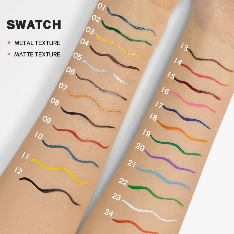 Wholesale Matte Eyeliner Long Lasting Waterproof Vegan Colorful  Eyeliner Pencil Quick drying Liquid Eyeliner private label