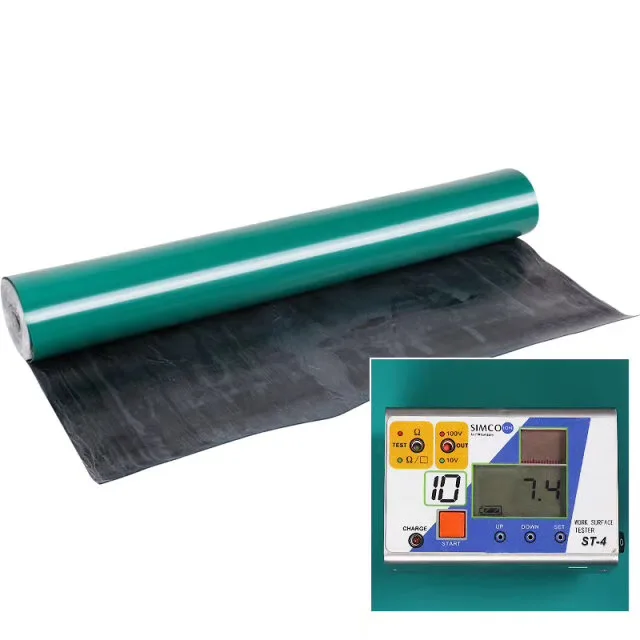Custom green  blue grey Esd Pvc Antistat Rubber Mat Esd Table Mat Antistatic