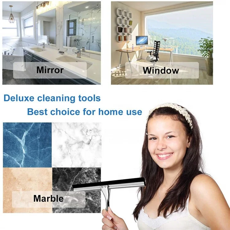 
Stainless Steel Squeegee Wiper Bathroom Shower Window Squeegee for Mirror/Glass/Car 