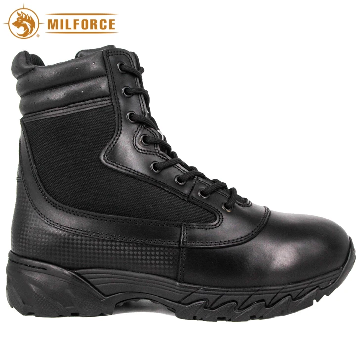 
Black genuine leather hunting camping tactical boots police 