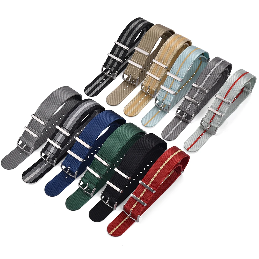 JUELONG 10+ Colors New Fabric Watch Band 20mm 22mm Bond Classic Bond Seat Belt Nylon Watch Strap