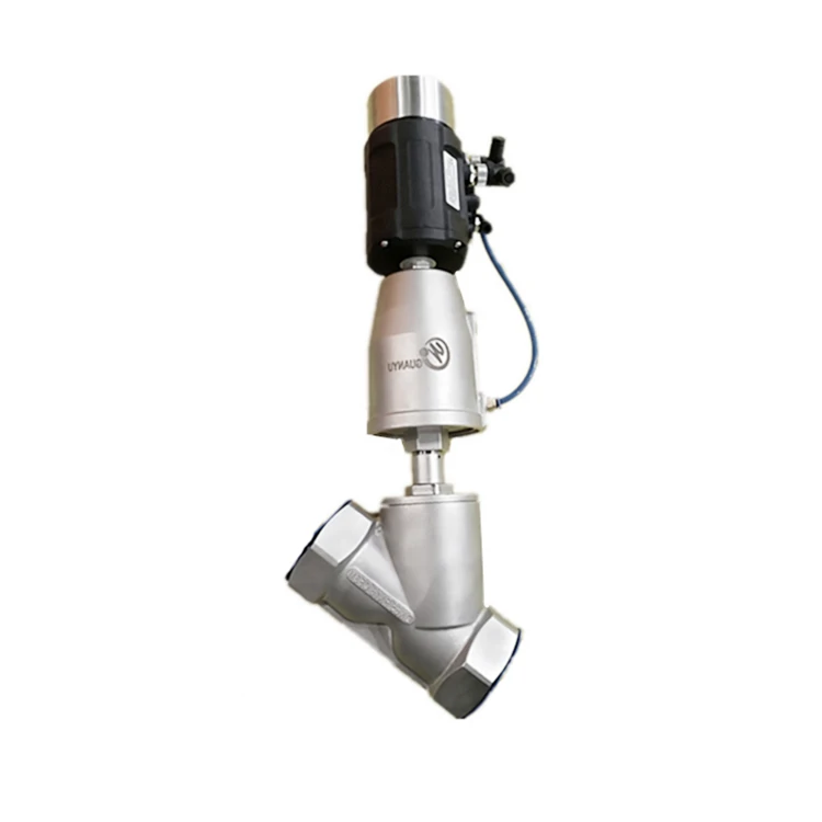 Single acting intelligent pneumatic stainless angle seat valve  Proportional control valve 4-20 mA