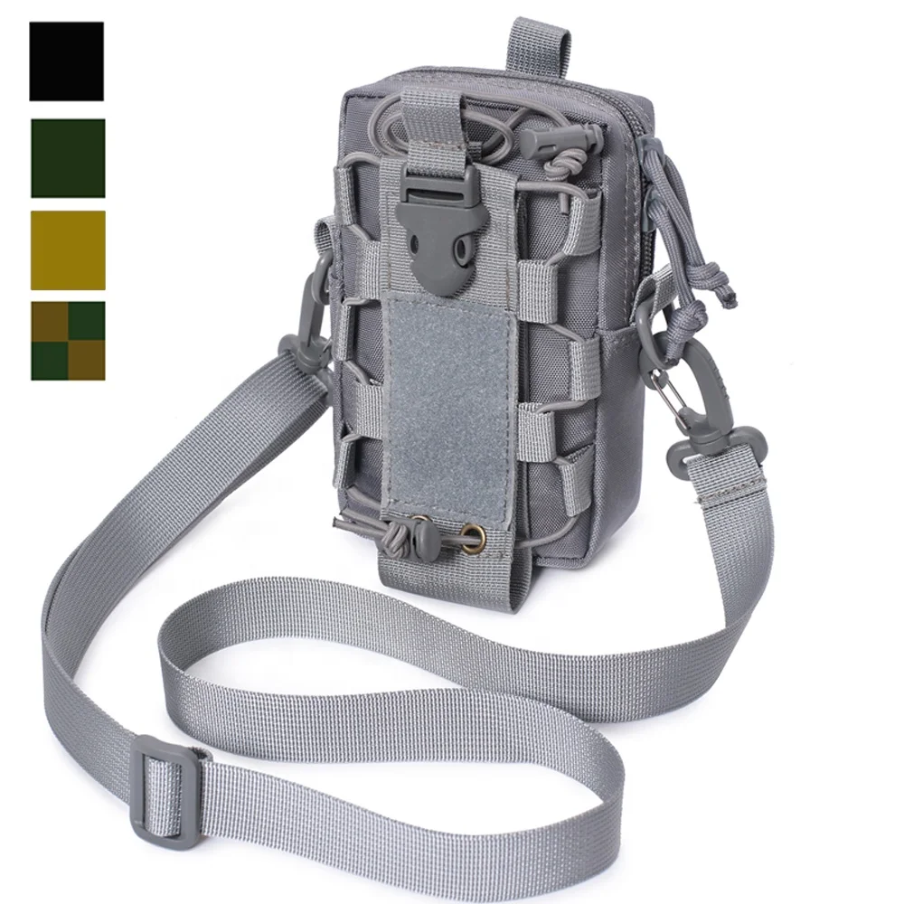 Universal  sling shoulder bag Tactical Molle Belt Loop Hook waist Pouch for Mobile Phones