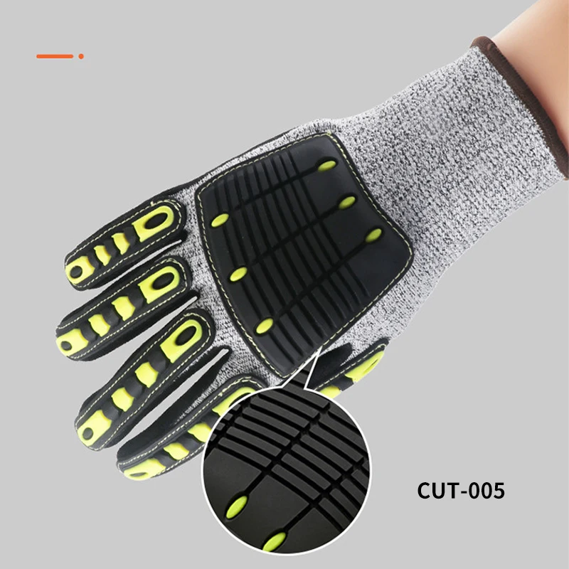 High quality palm dipped rubber wear-resistant and high-pressure resistant mechanical cutting resistant construction gloves