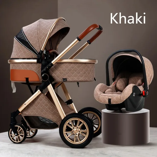 Luxury aluminum frame high quality high view baby push car stroller 3-in-1