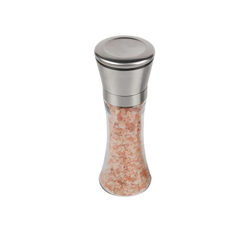Factory Supply Simple Seasoning Jar Spice Grinder Glass Seasoning Salt Pepper Bottle