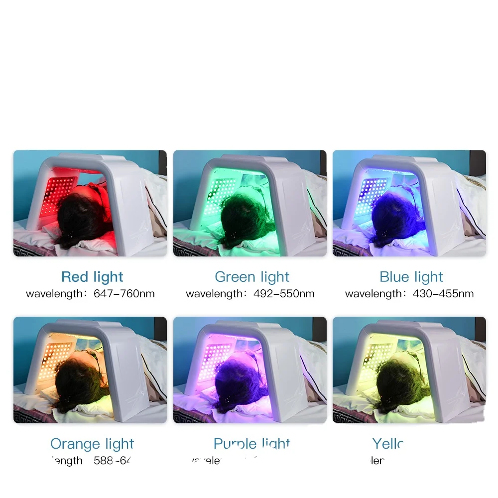 6 Colors LED Facial Mask Moisture Spray Spectrometer PDT Light Therapy Red And Blue Light Beauty Device
