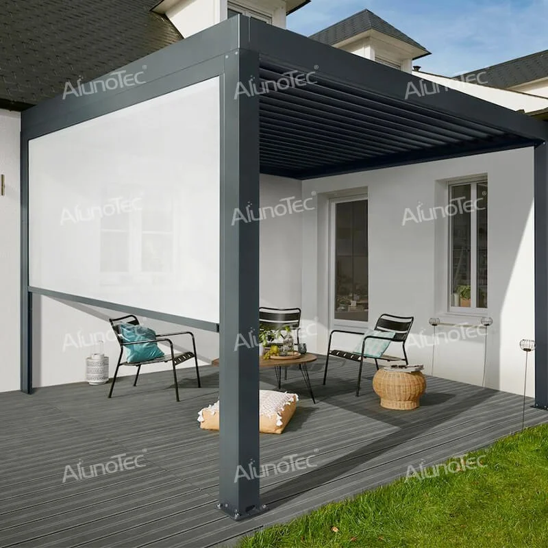 External Sunshade Louvers Outdoor Louvered Roof Patio Cover Gazebo Aluminum Pergola Louver