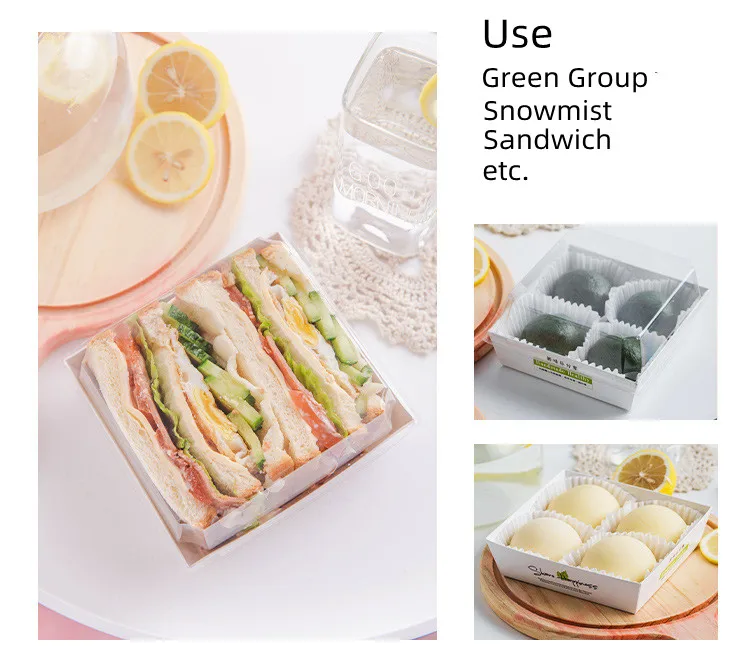 Cheap Custom Cartoon Toast Bread Wrapping Packaging Paper Boxes Carton Breakfast Egg Drop Sandwich Box , Sandwich Box