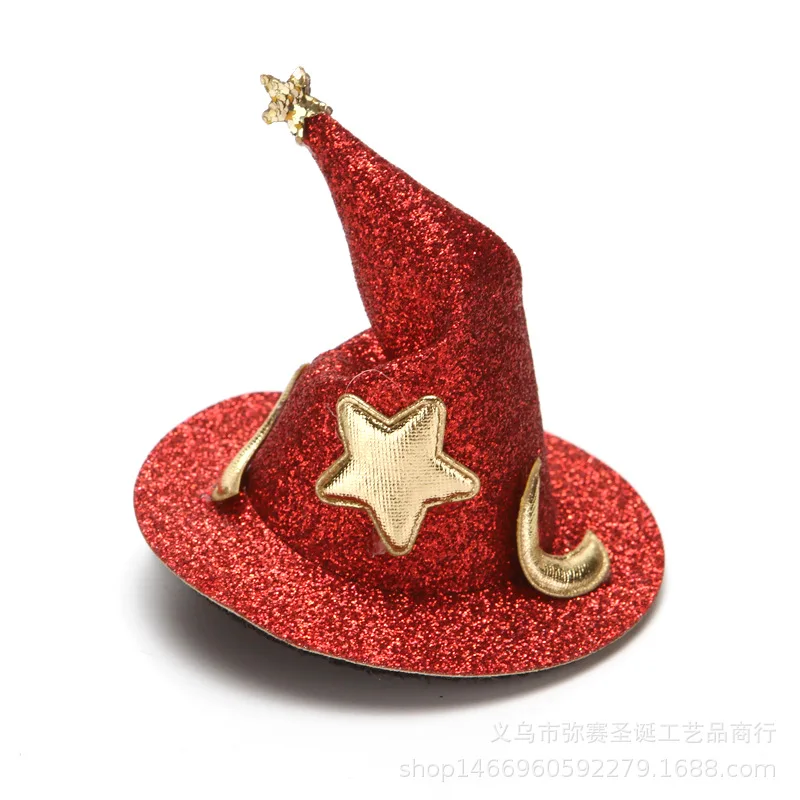 Cross-border selling hot style new Halloween Halloween children whimsy decoration all saints show MOE wizard hat clip clamps