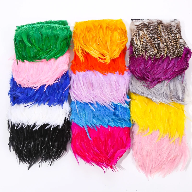 10-15CM White Feather Dyed Chicken Feather Clothing Accessories Sold With Ribbon Decoration