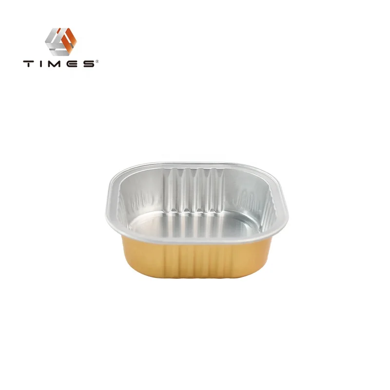 With Lid Food Container Baking Cup Aluminum Foil 120ml Recyclable Customized PET Ningbo OEM Square Aluminum Tray Aluminum Plate