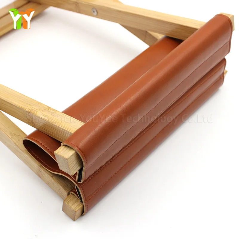 Портативный bamboo Деревянный Складной Открытый Кемпинг Рыбалка деревянный стул на берегу моря для пляжного отдыха с кожаным