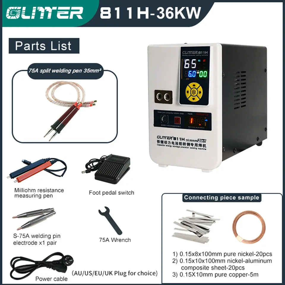 Glitter 811H 36KW/42KW 700A Spot Welder Aluminum To Copper /Nickle Battery Spot Welding Machine For Iron Lithium Battery