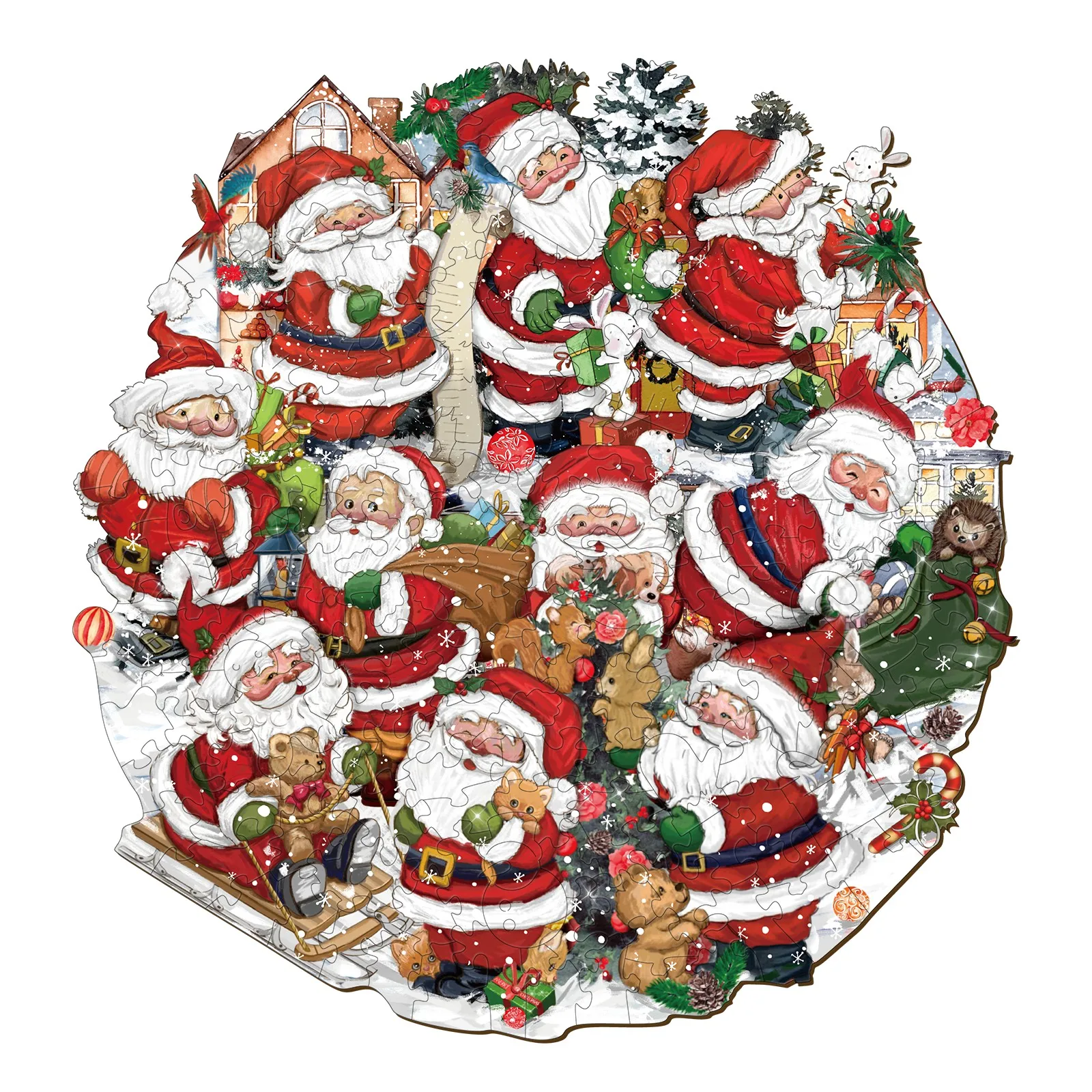 WOODBESTS MERRY SANTA puzzle game adult jigsaw wooden 3d wood custom puzzle