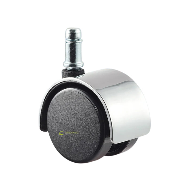 manufacture Golden Brushed Furniture Caster 50MM PU Heavy Duty Thread Pin Castor Wheels Without Brake