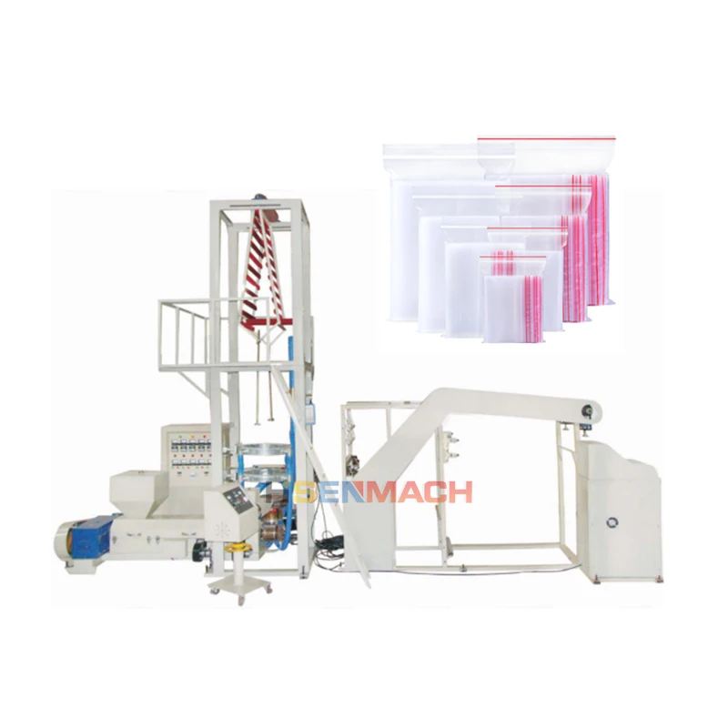 plastic LDPE zip lock bag production line plastic polythene zipper bag film making machine