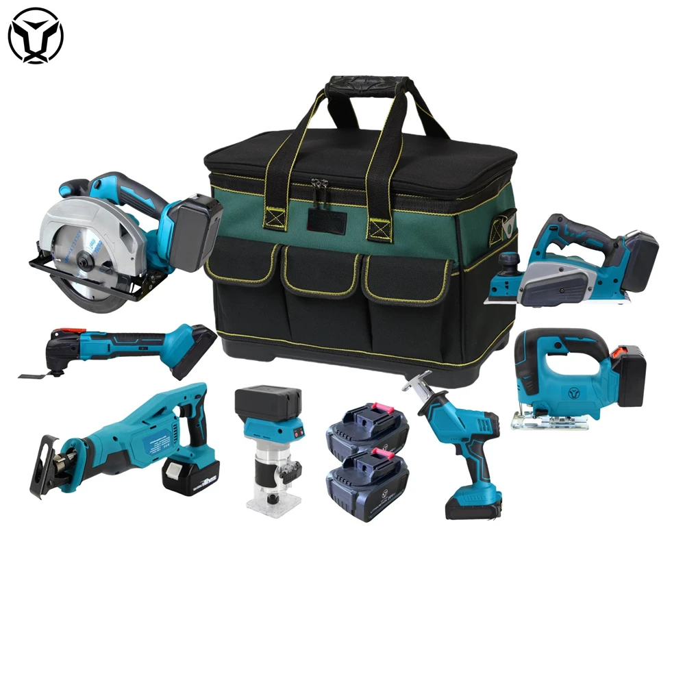 YUTUO factory price lithium battery electric cordless tool DIY household brushless box set 21V wireless power tool combo kit