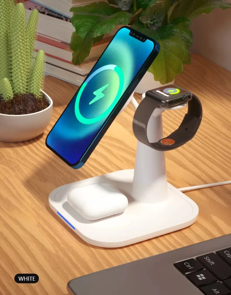 mobile charge station multiple charging station wireless charger 3 in one For Phone Earbuds